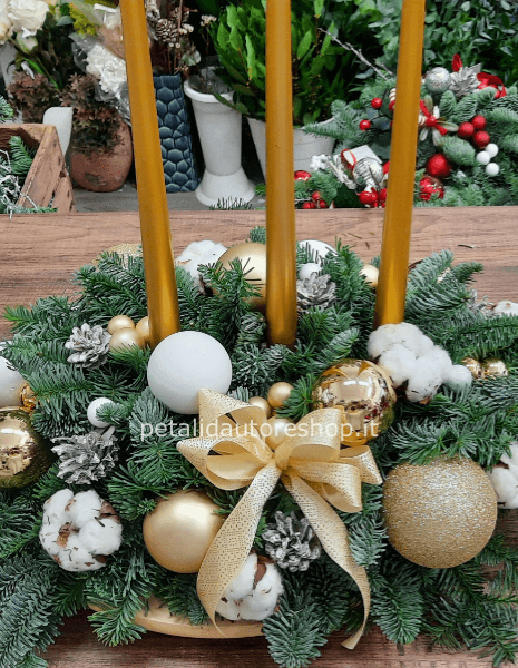 centrotavola natalizio Classico (indicare il colore tra oro, rosso o bianco)
