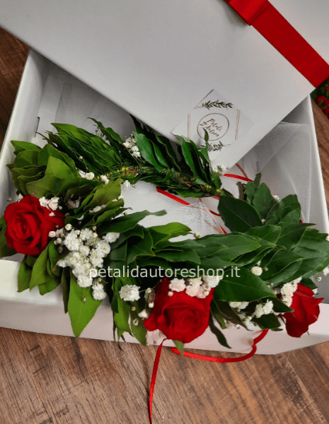 Coroncina rose stabilizzate e gypsophila